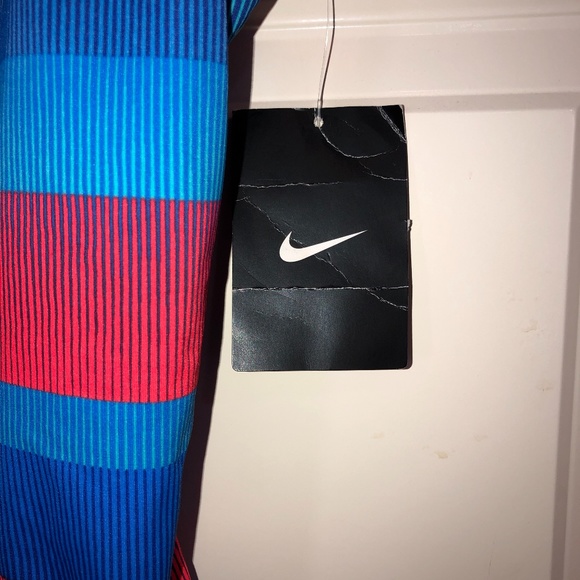 NEW! NIKE One Piece Girls Swimsuit Size 14 Blue/Red Athletic Swim Team Practice - Picture 2 of 7